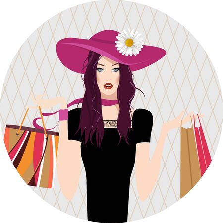Vector image illustration of a fashion womenの写真素材