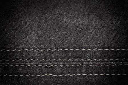 Black leather texture as background, horizontal line