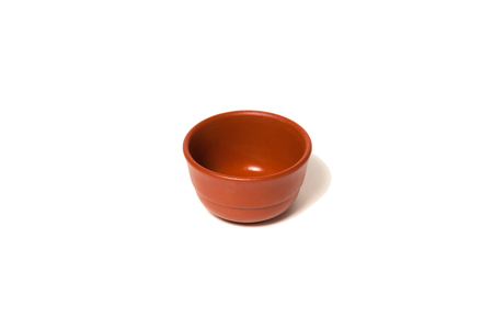 Brown clay cup. The concept of tea ceremony, breakfast, teaの写真素材