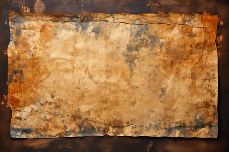 Vintage parchment paper with an antique, weathered texture, generative aiの写真素材