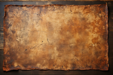 Vintage parchment paper with an antique, weathered texture, generative aiの写真素材