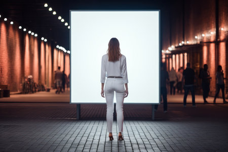 display blank clean screen or signboard mockup for offers or advertisement in public area - Generative AIの素材