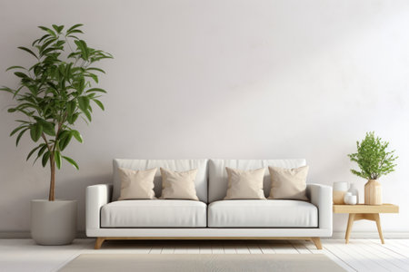 Canvas mockup modern living room generative aiの素材