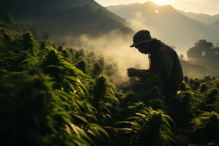 Medical weed pant cannabis marijuana field farm nature wild. Graphic Artの素材