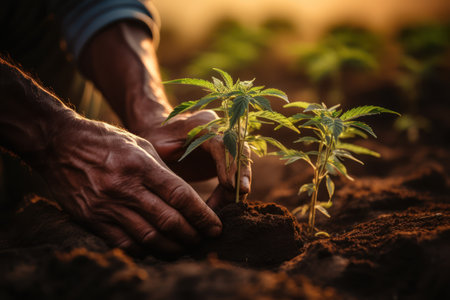 Medical weed pant cannabis marijuana field farm nature wild. Graphic Artの素材