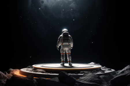 Portrait of astronaut in space . Generative AI.の素材