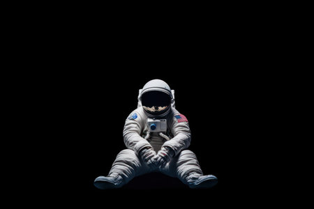 Portrait of astronaut in space . Generative AI.の素材