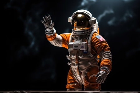 Portrait of astronaut in space . Generative AI.の素材