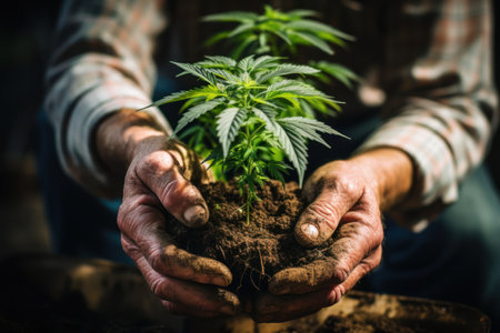 Medical weed pant cannabis marijuana field farm nature wild. Graphic Artの素材
