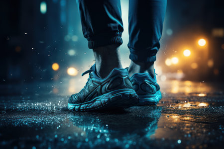 running on city street. Urban workout. Generative AIの素材