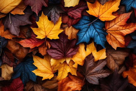 Autumn leaves in natural background, Generative AIの素材