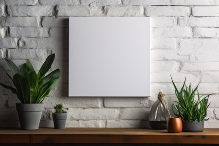 Picture frame mockup. Minimalist staging. Copies. Exhibitions. Generative AIの素材