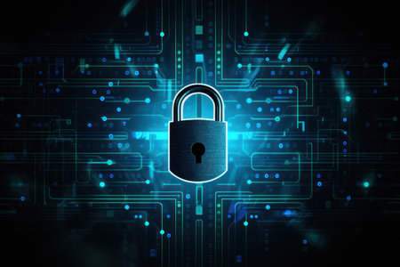 Cyber security and data protection concept. Generative AIの素材