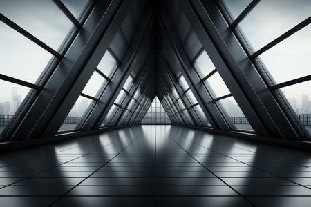 Black and white line abstract design background. generative AI.の素材