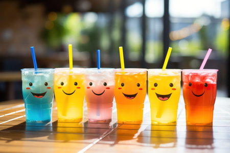 Variety of alcoholic drinks and cheerful business person. generative AIの素材