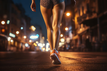 people running in the city . Generative AIの素材
