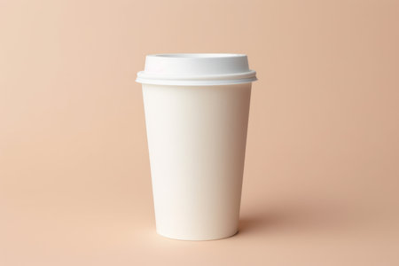 paper mockup coffee tea plastic take go away cup .Generative AIの素材
