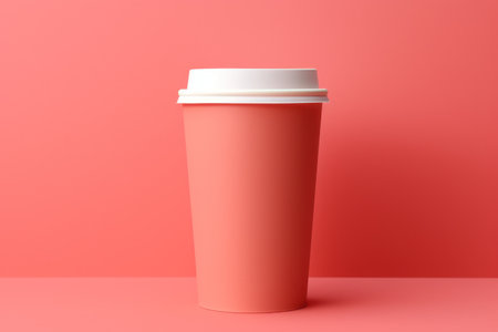 paper mockup coffee tea plastic take go away cup .Generative AIの素材