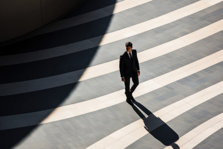 Business people walking at rush hour created with generative ai tools.の素材