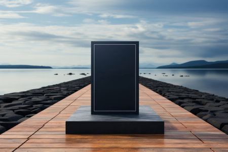 Blank menu board outside natural view, Generative AI.の素材