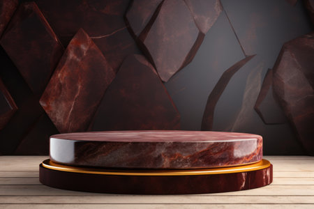 marble display podium for mockup . product advertisement . generative ai.の素材