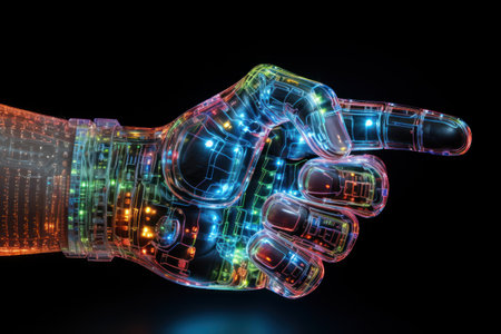 Successful entrepreneur celebrating with fist pump . Generative AI.の素材