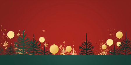 Christmas celebration background template illustration. copy space decoration, banner. AI generative.の素材