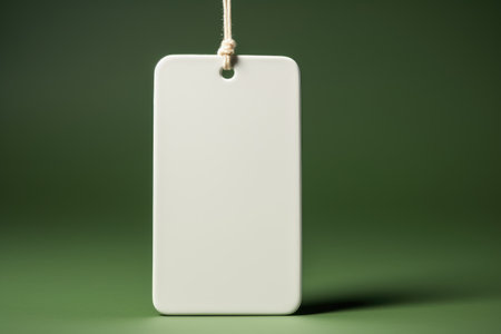 Blank Hang tag Label and price tag on white background. Generative Ai.の素材