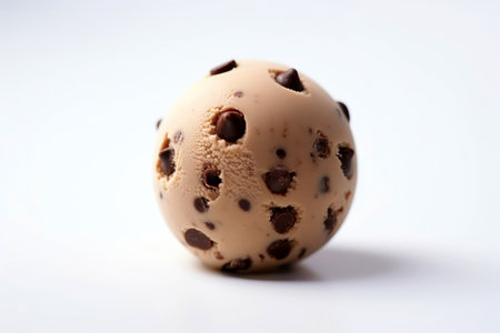 ice cream ball isolated on white background. Generative AI.の素材