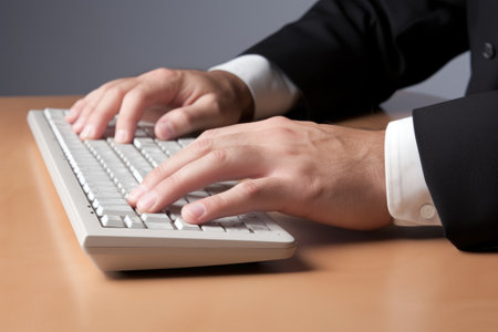 carpal tunnel syndrome , pain wrist effect using a mouse and a keyboard . ai generative.の素材