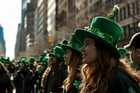 woman on happy saint patrick's day parade .Generative AI.の素材