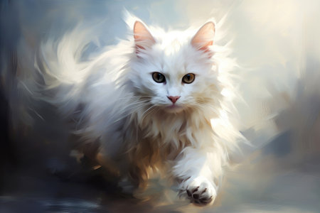 Close up of a cute cat on blur background. generative ai.の素材