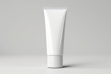Blank white cosmetic tube mockup .generative AI.の素材