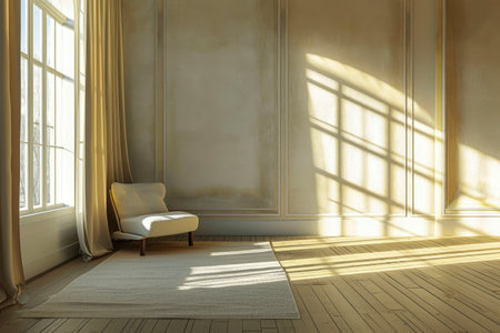 blending tradition with innovation: an italian living room enhanced by minimalist fashion poster mockups. Ai Generated.の素材