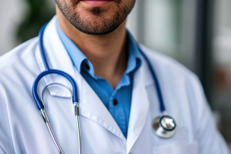 Doctor in white coat - Generated by Generative AI.の素材