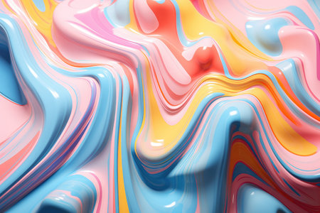 Colorful acrylic paint dripping with liquid drops. holi festival Generative AI.の素材