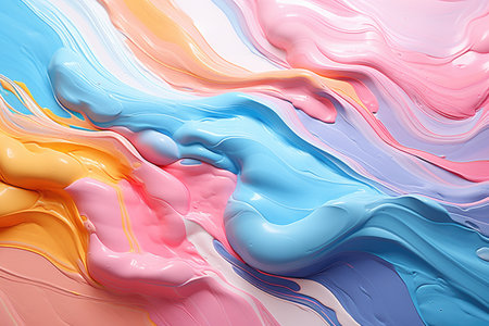Colorful acrylic paint dripping with liquid drops. holi festival Generative AI.の素材
