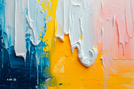 Colorful acrylic paint dripping with liquid drops. holi festival Generative AI.の素材