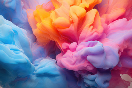 Colorful rainbow holi paint splash color powder explosion, generative ai.の素材