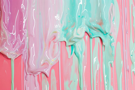 Colorful acrylic paint dripping with liquid drops. holi festival Generative AI.の素材