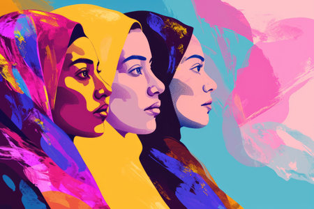 international women's day. Women's history month celebration background .generative ai.の素材