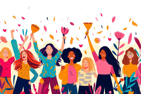 international women's day. Women's history month celebration background .generative ai.の素材
