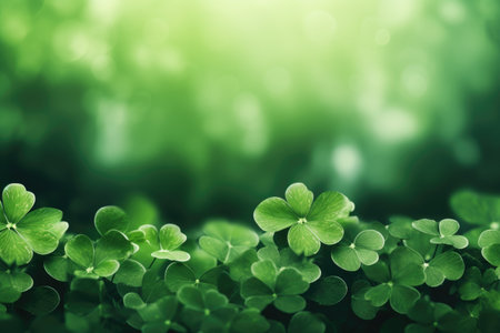 Happy St Patrick's Day Background Holiday Illustration. Green Saint Patrick .Generative AI.の素材