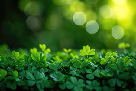 Happy St Patrick's Day Background Holiday Illustration. Green Saint Patrick .Generative AI.の素材