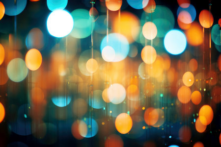 abstract bokeh lights on dark background,. generative ai.の素材