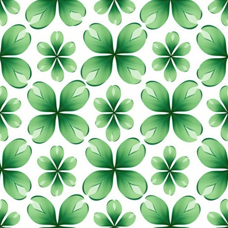 Seamles, Happy St Patrick's Day Background Holiday Illustration. Green Saint Patrick Generative AI design.の素材
