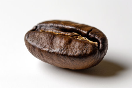 Roasted coffee beans on white background. Generative AI.の素材