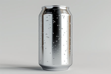 aluminum can mockup on white backgroud. Generative AI.の素材