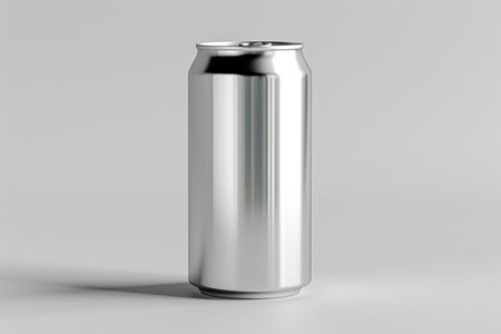 aluminum can mockup on white backgroud. Generative AI.の素材
