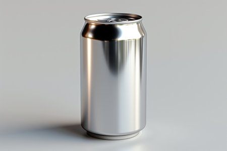 aluminum can mockup on white backgroud. Generative AI.の素材